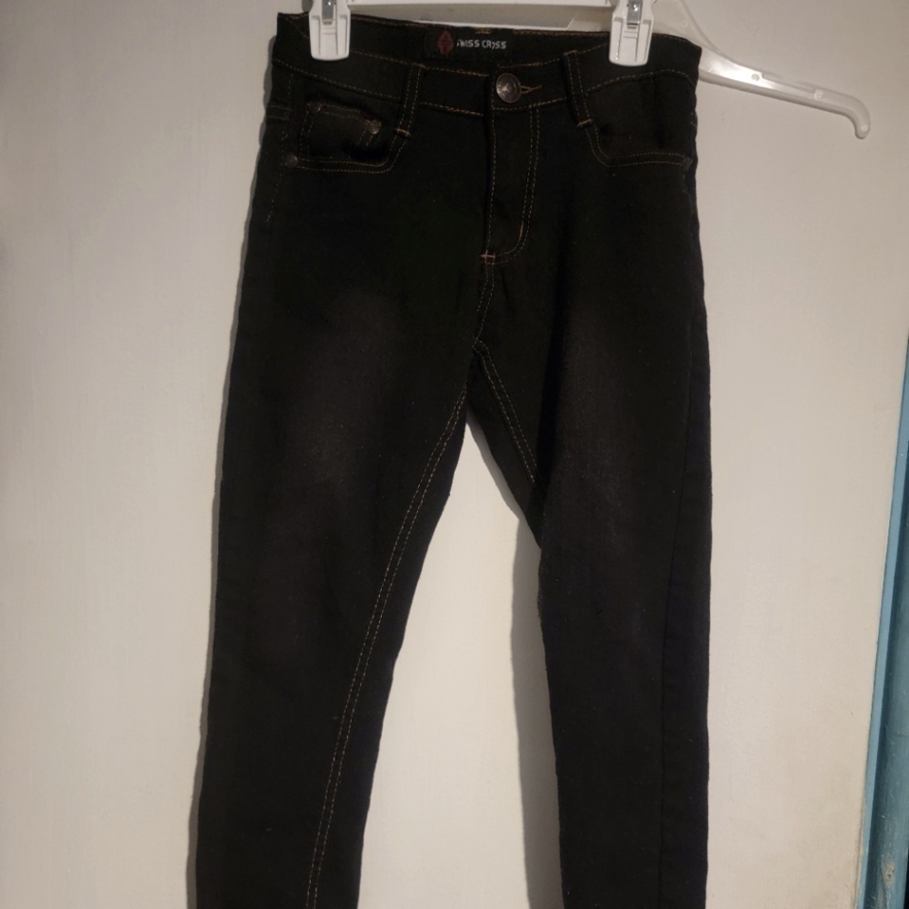 Swiss Cross Boys Black Skinny Jeans